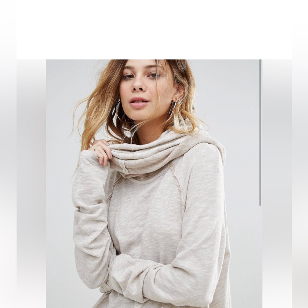Free People Cream Cowl Neck Two Body Corps Deux Sweater
